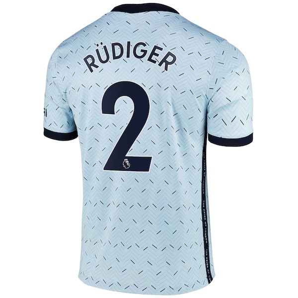 Camiseta Chelsea NO.2 Rudiger Replica Segunda Ropa 2020/21 Azul